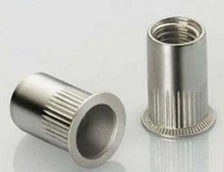 Kepala datar lurus knurled aluminium rivet mur